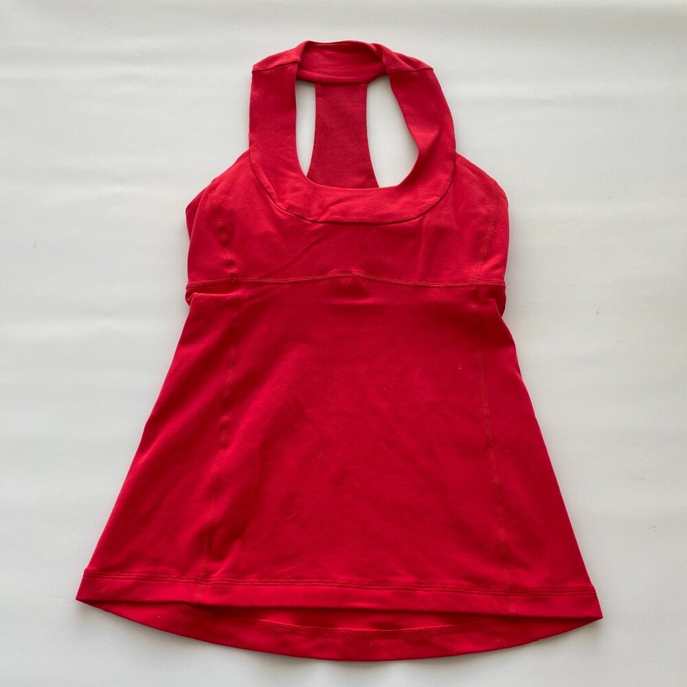 Lululemon Scoop Neck Tank in Red, Size 4 with Size Dot